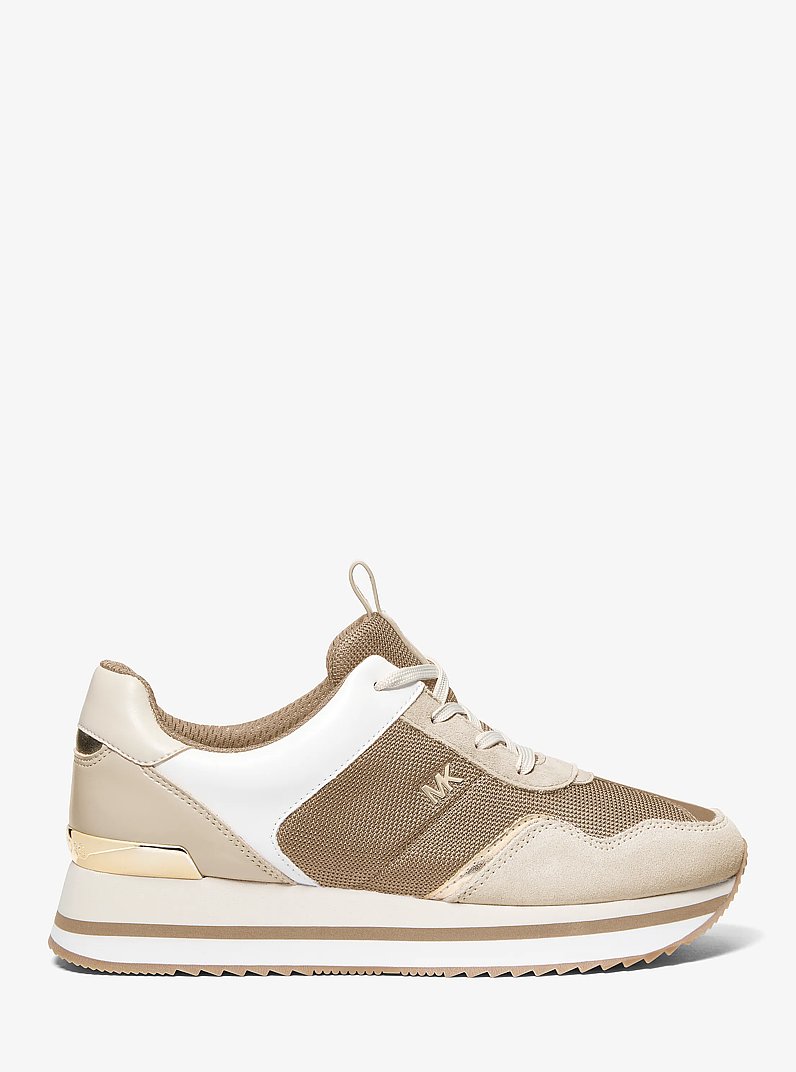 Raina Mixed-Media Trainer in CAMEL MLT | Michael Kors