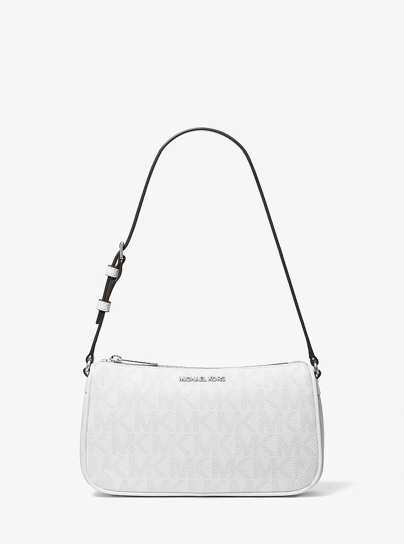Jet Set Medium Signature Logo Pochette in OPT/ALLUM | Michael Kors