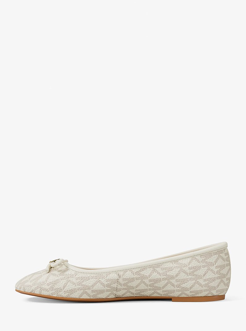 Savannah Signature Logo Ballet Flat in VANILLA | Michael Kors