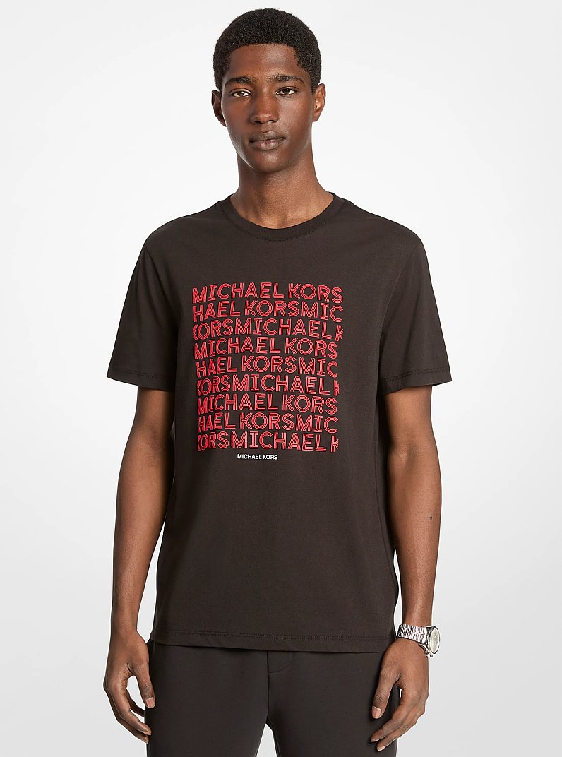 T-shirt en coton &agrave; logo graphique in NOIR | Michael Kors