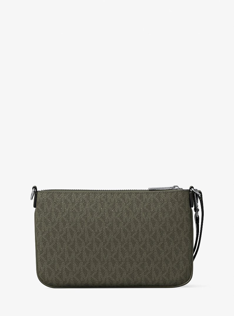 Petite pochette-bracelet convertible Jet Set &agrave; logo Signature in VERT OLIVE | Michael Kors
