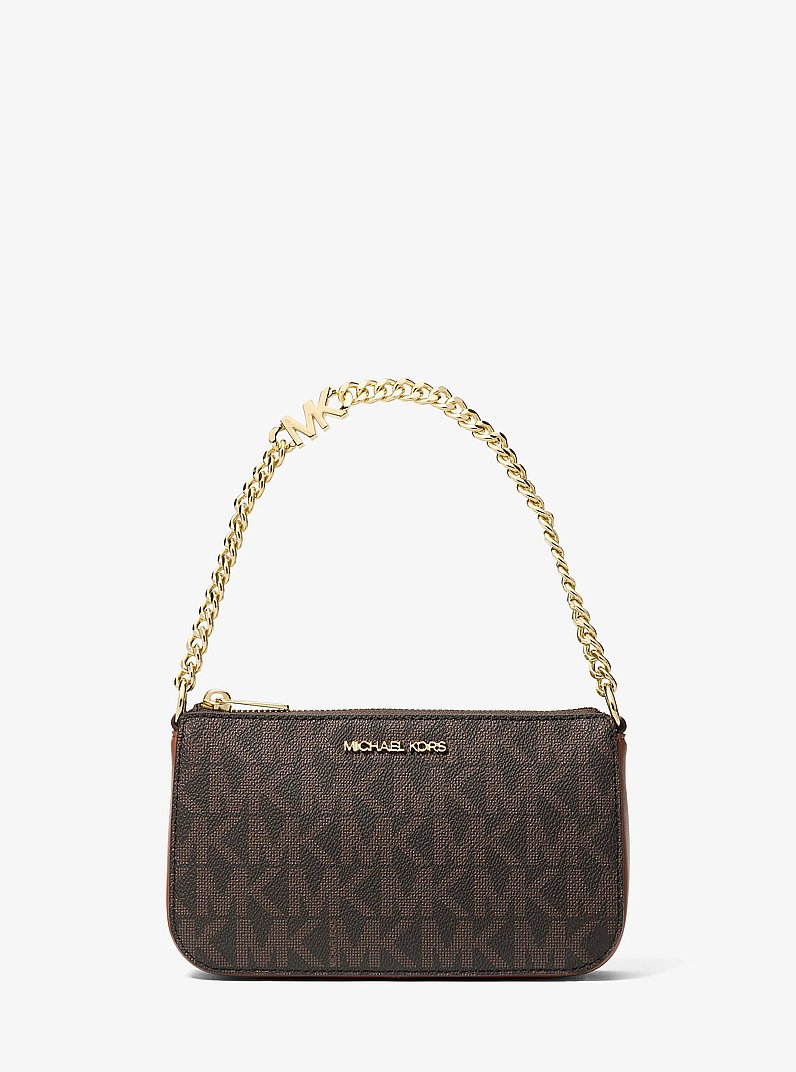 Pochette Jet Set piccola con catena e stampa logo in MARRONE/CUOIO | Michael Kors