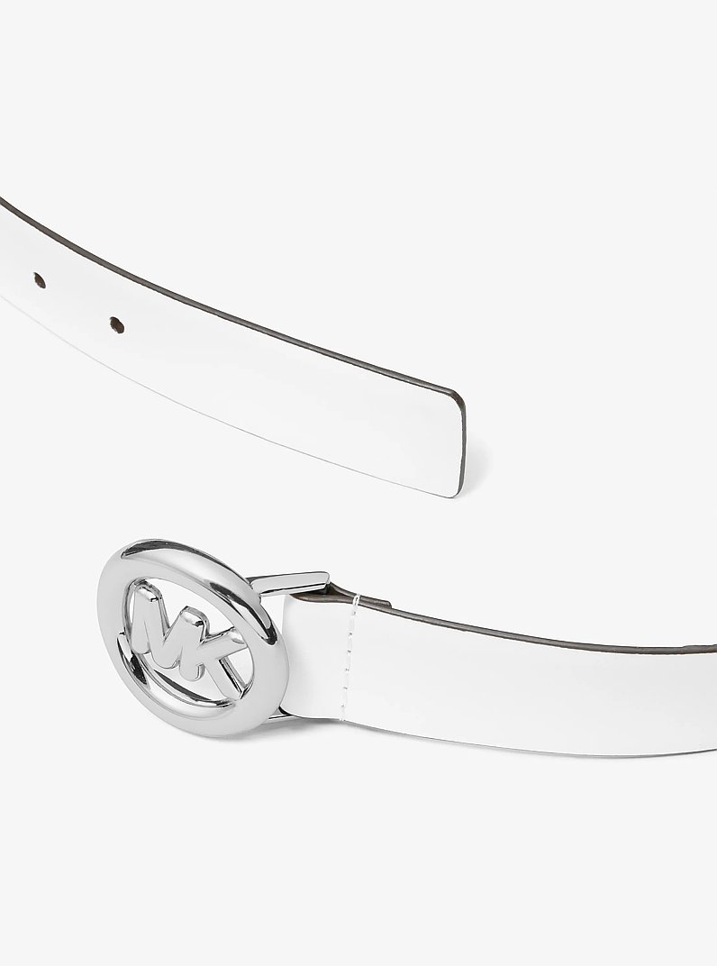 G&uuml;rtel aus Leder mit Logo in OPTIC WHITE | Michael Kors