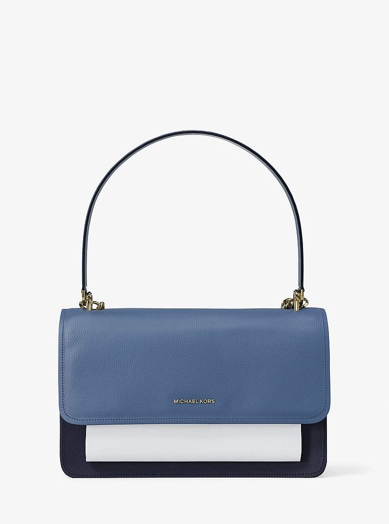Claire Large Color-Block Leather Shoulder Bag in FRCH BLU MLT | Michael Kors