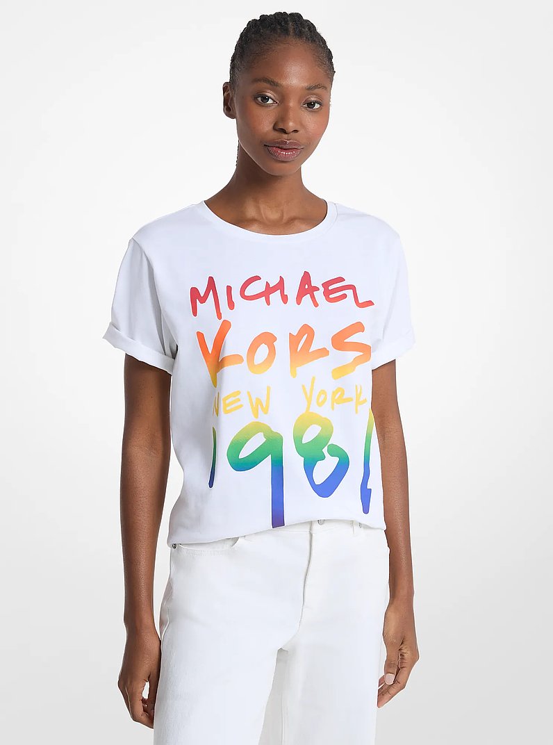 T-shirt en coton &agrave; logo de la FIERT&Eacute; in BLANC | Michael Kors