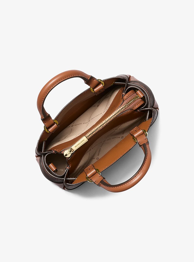Reed Extra-Small Signature Logo Satchel in BROWN | Michael Kors