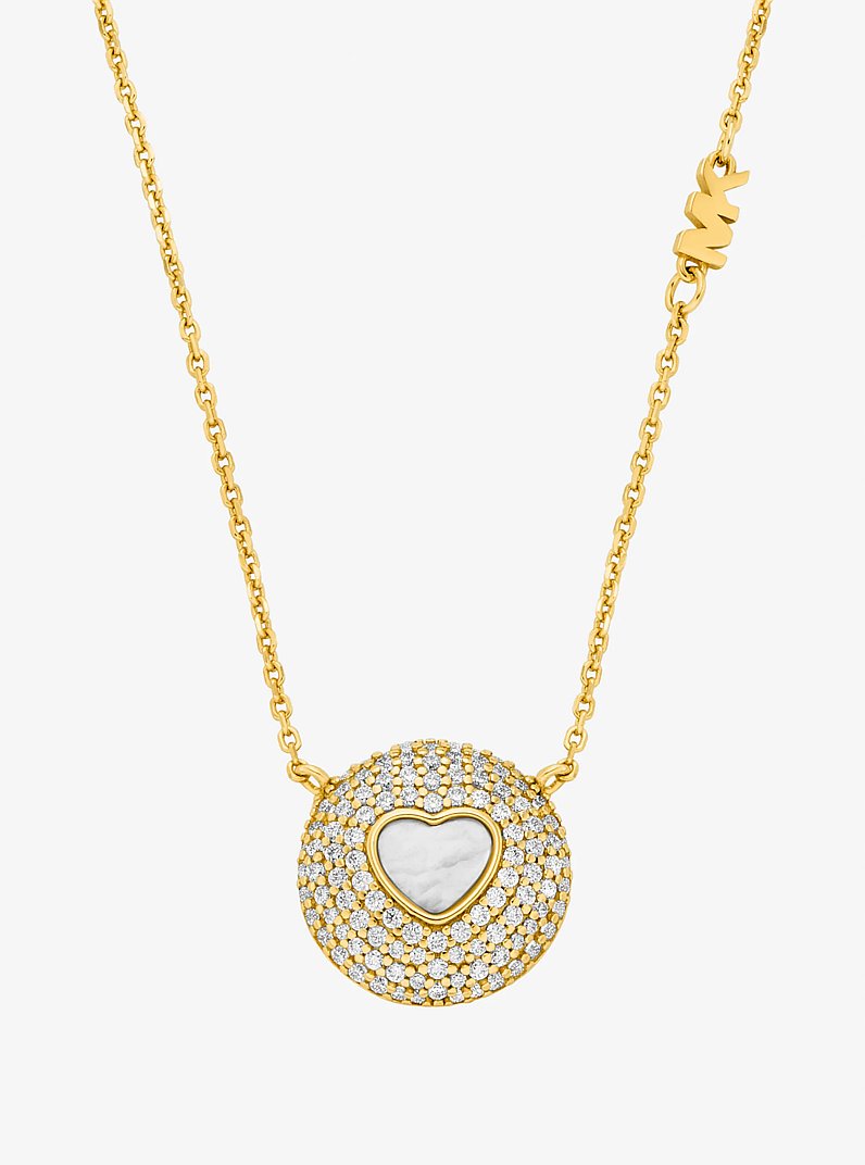 Collier c&oelig;ur en argent sterling &agrave; pierres pav&eacute;es in OR | Michael Kors