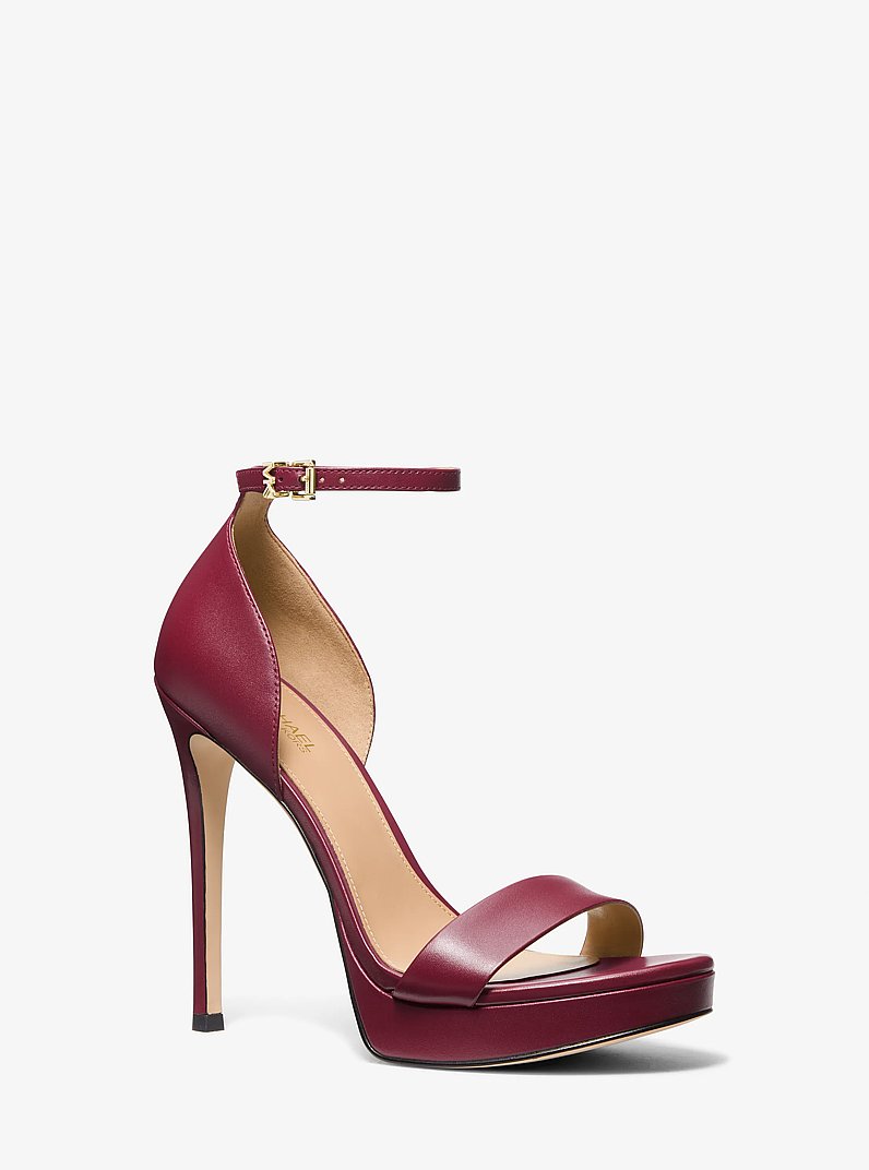 Jordyn Leather Platform Sandal in MULBERRY | Michael Kors