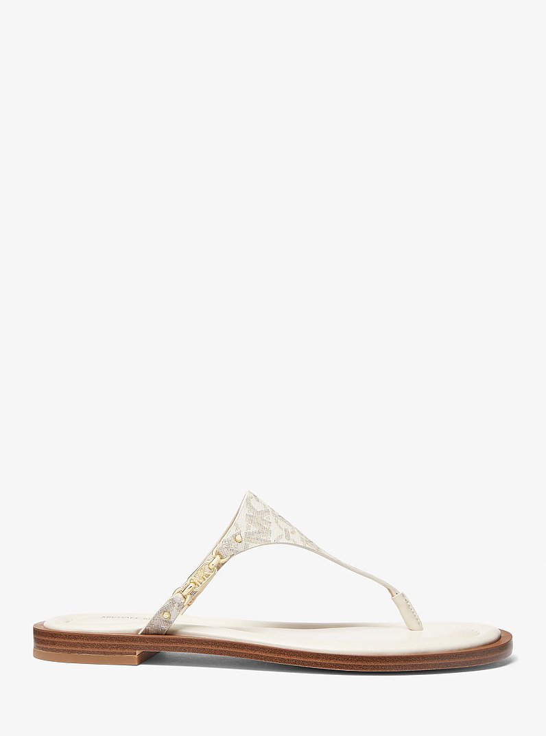 Daniella Empire Signature Logo Sandal in VANILLA | Michael Kors