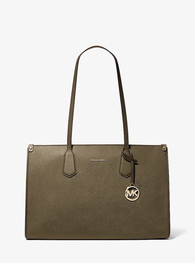 Borsa tote Maple grande in pelle Saffiano in LODEN | Michael Kors