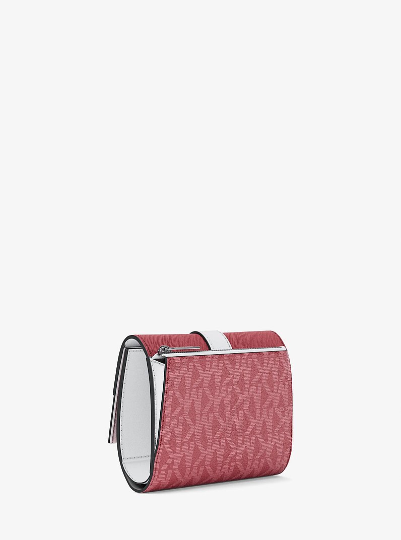 Greenwich Medium Signature Logo Trifold Wallet in HIBISCUS - Sale