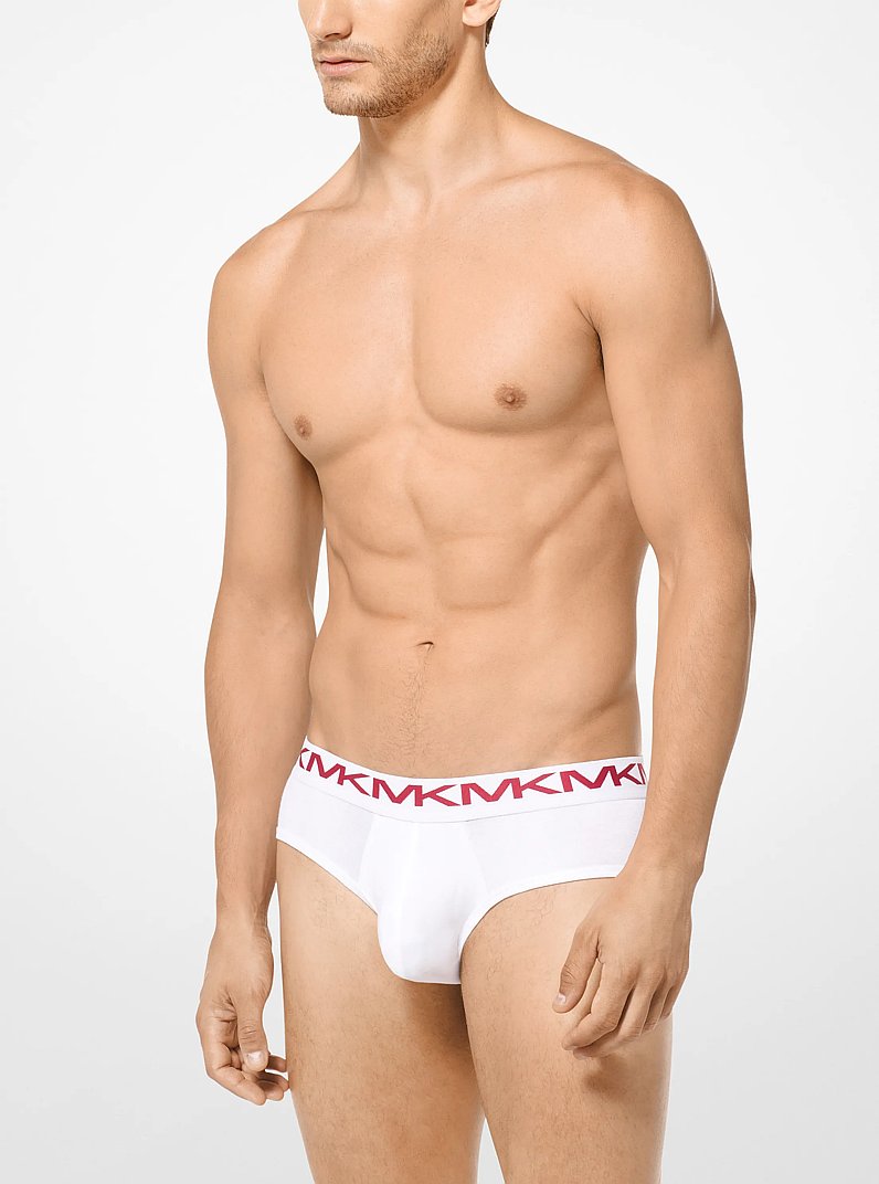 3-Pack Cotton Briefs in WHITE | Michael Kors