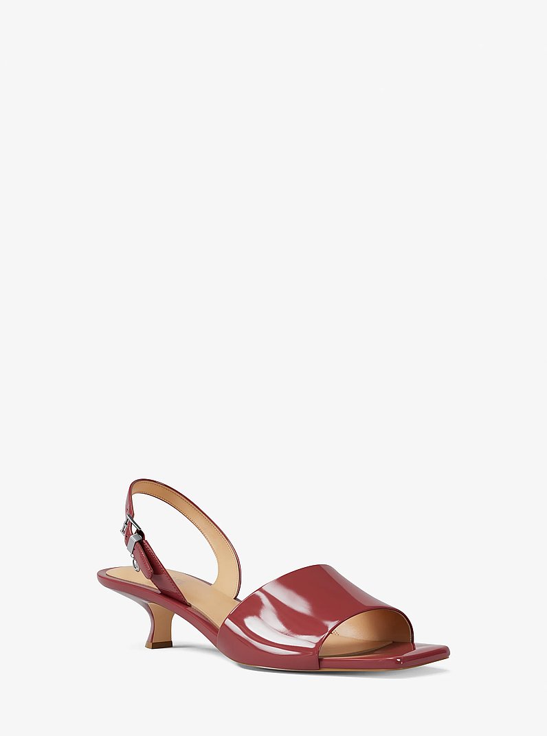 Sandale Merrie Patent &agrave; talon bobine in BORDEAUX | Michael Kors