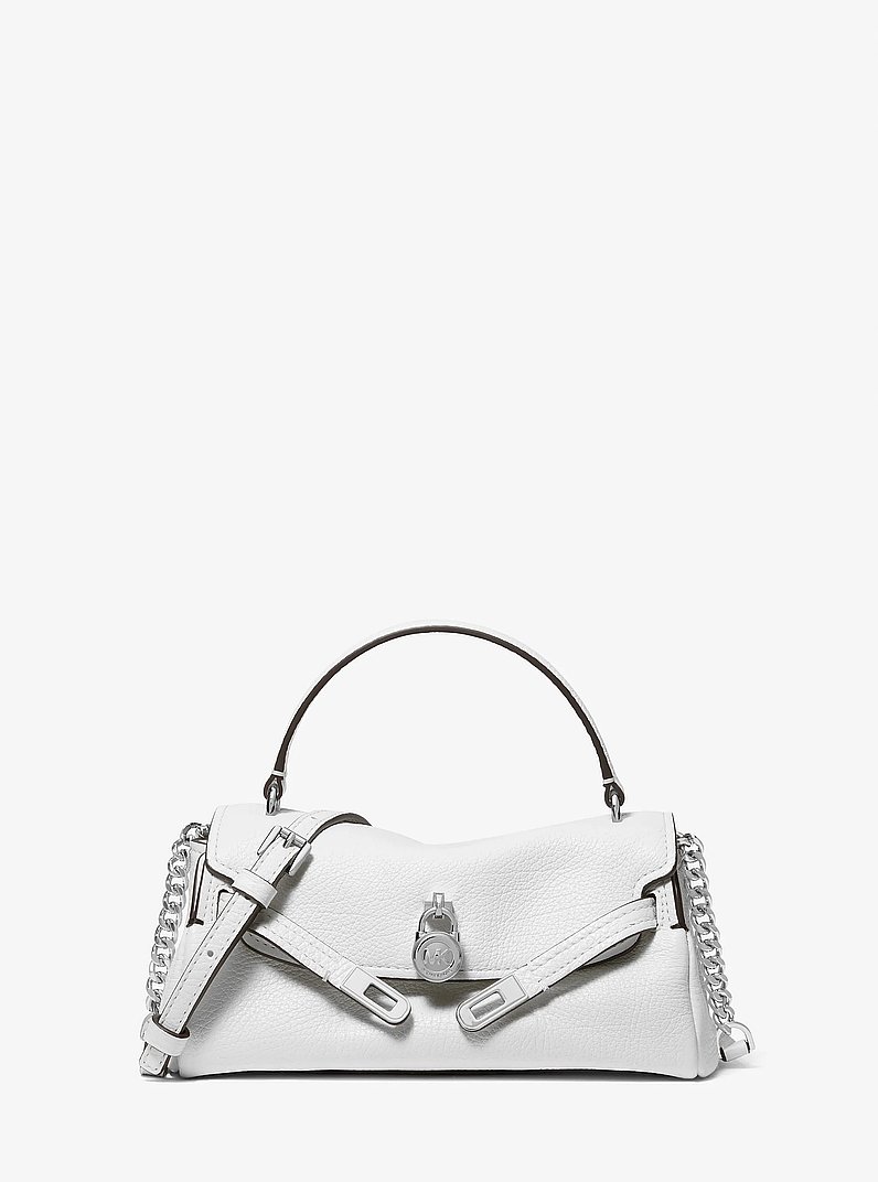 Hamilton Extra-Small Textured Leather Soft Crossbody Bag in OPTIC WHITE | Michael Kors