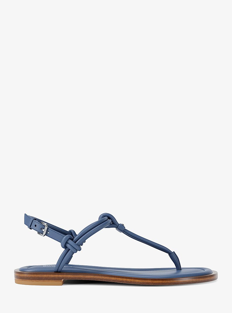 Astra Leather T-Strap Sandal in FRENCH BLUE | Michael Kors