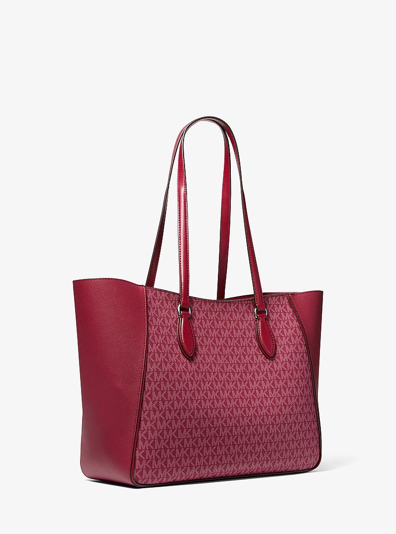 Jet Set Travel Large 3-in-1 Signature Logo Tote Bag in MAROON | Michael Kors