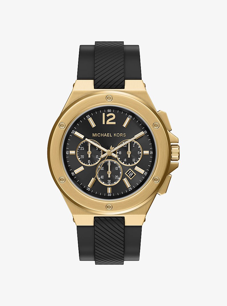 Oversized Lennox Gold-Tone and Silicone Watch in GOLD | Michael Kors