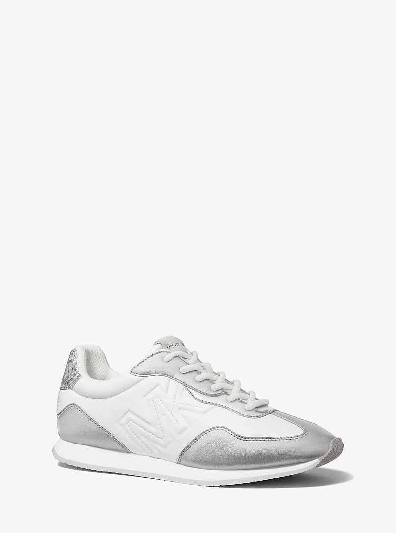 Essex Mixed-Media Trainer in SILVER | Michael Kors