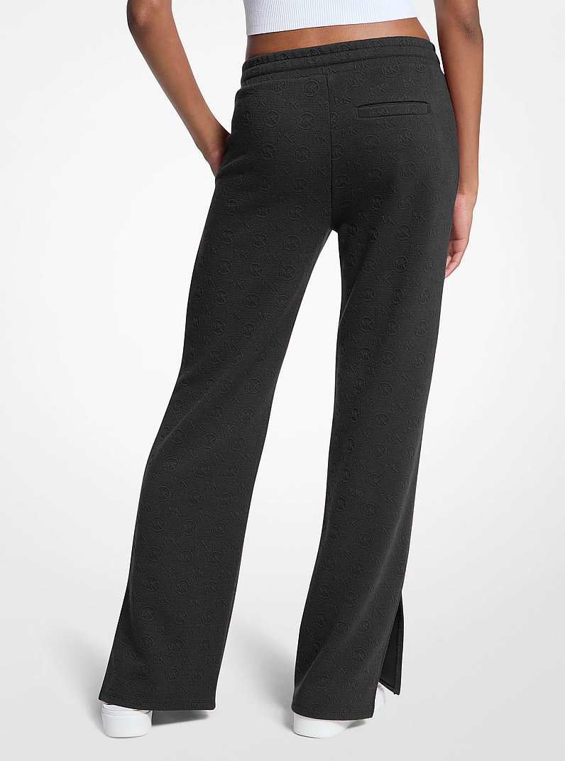 Pantalon tricot&eacute; en jacquard &agrave; logo in NOIR | Michael Kors