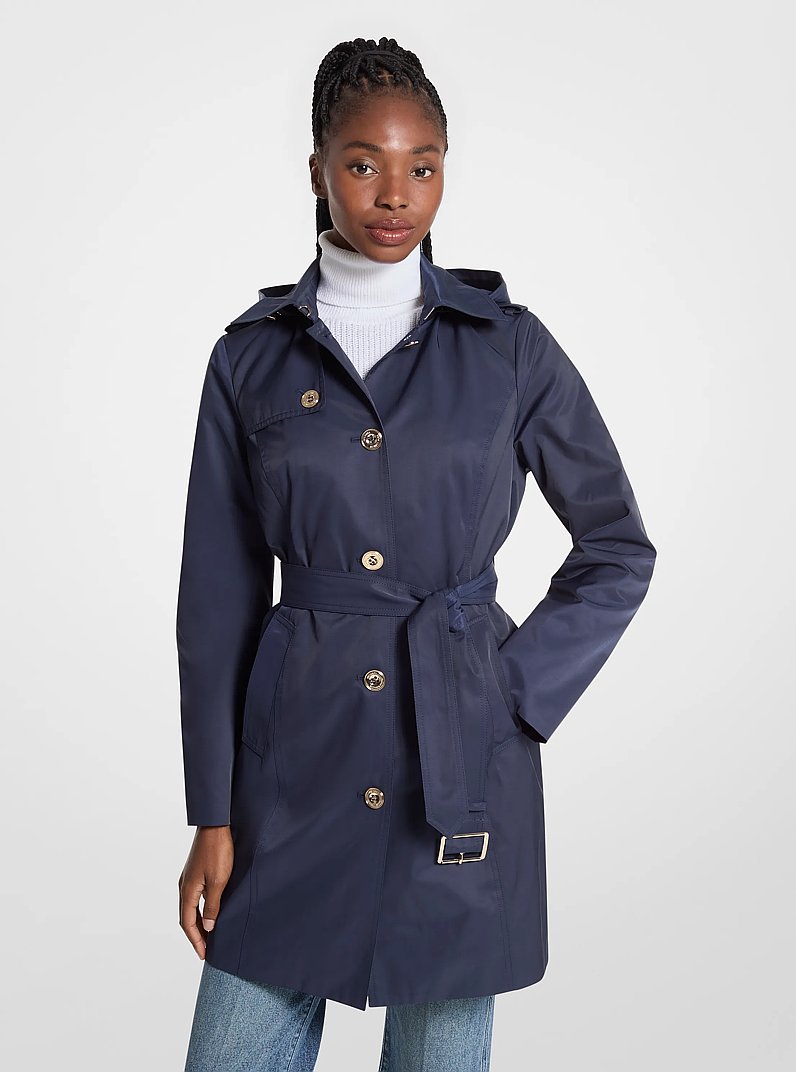 Cotton Blend Trench Coat in MIDNIGHT BLUE | Michael Kors