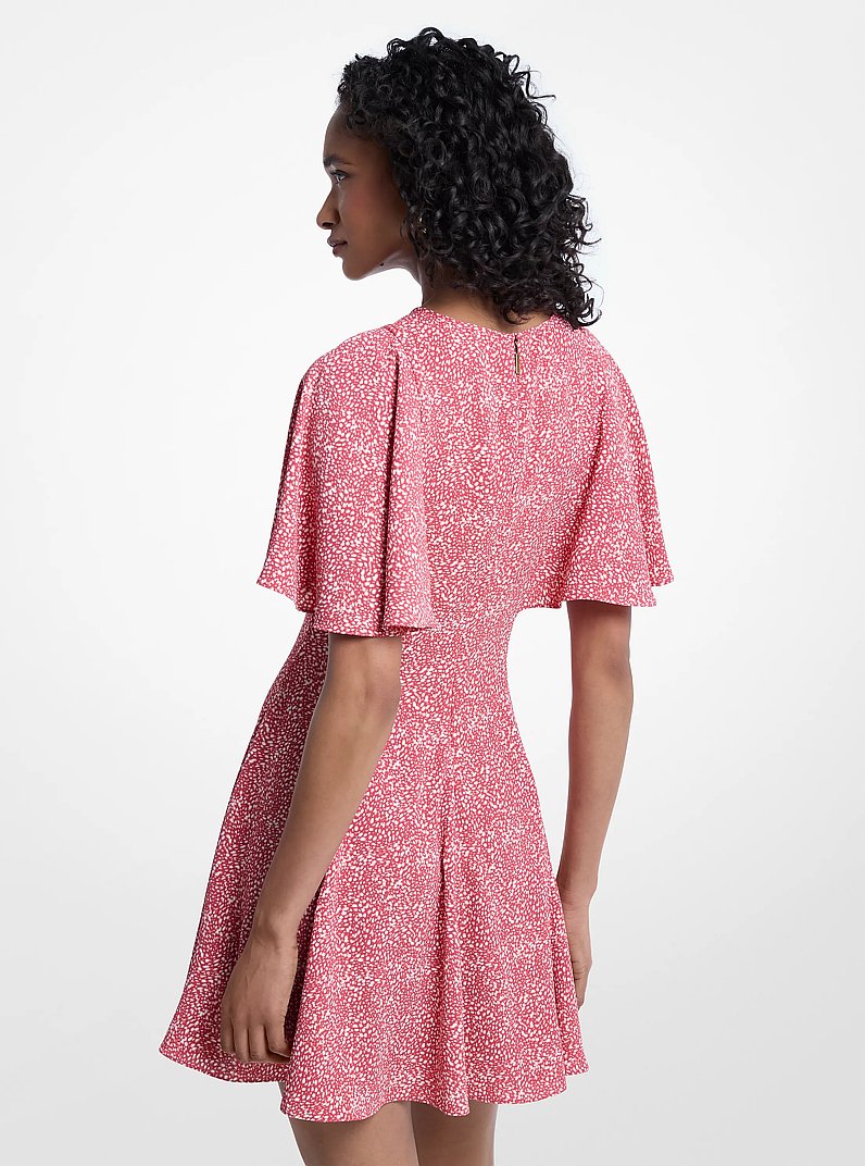 Printed Satin Crepe Mini Dress in LT BERRY SORBET | Michael Kors