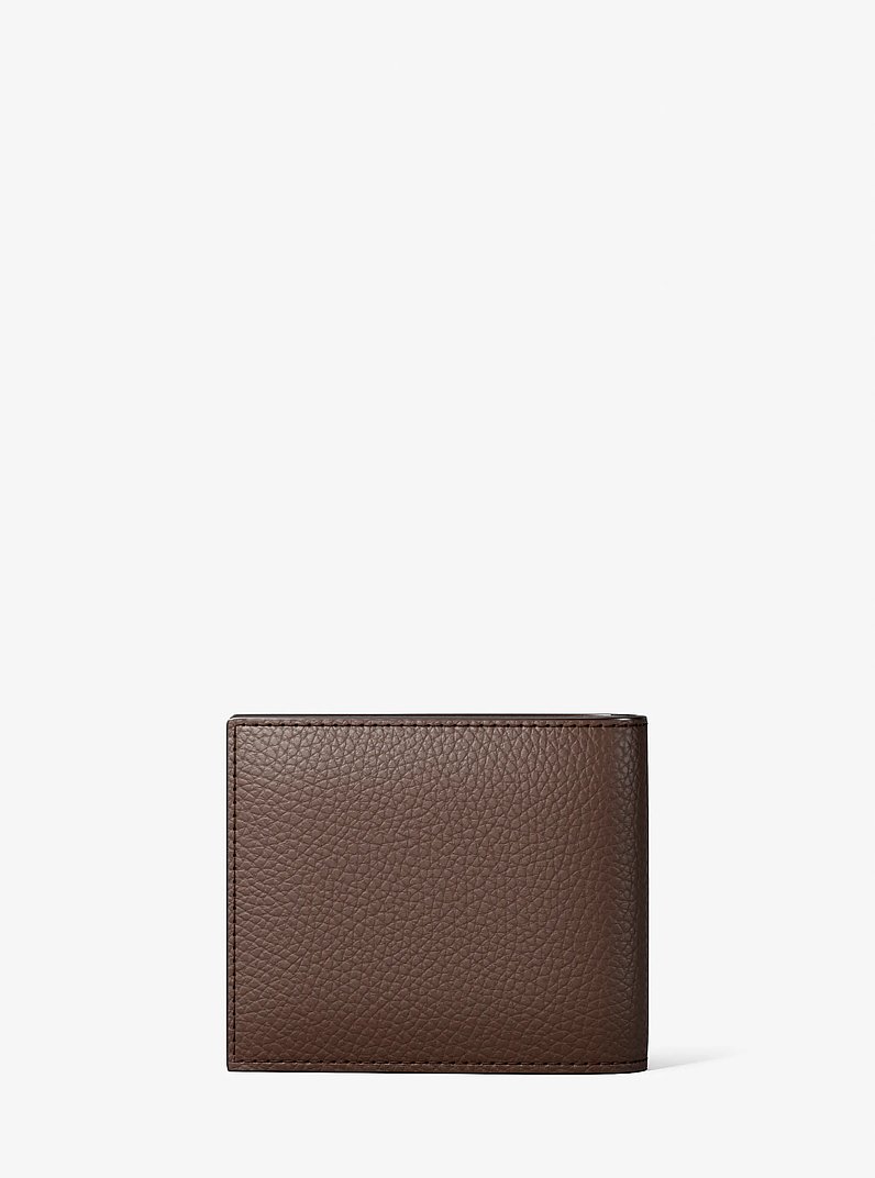 Cooper Pebbled Leather Billfold Wallet With Passcase in NUTMEG | Michael Kors