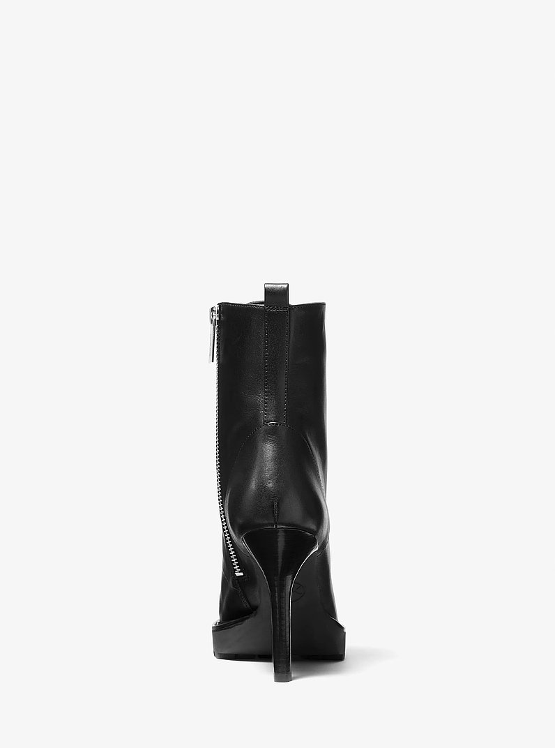Kyle Leather Lace-Up Boot in BLACK | Michael Kors