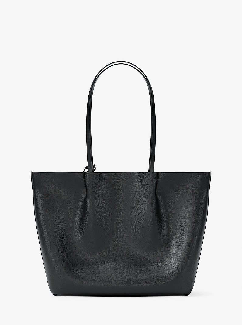Carson Large Pebbled Leather Tote Bag in BLACK | Michael Kors