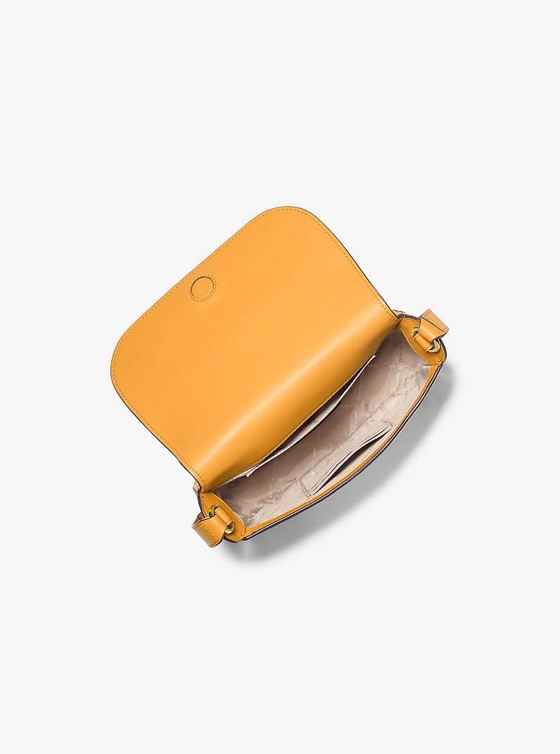 Samira Small Pebbled Leather Messenger Bag in SUN | Michael Kors
