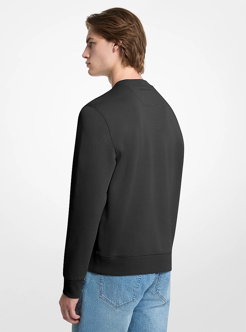 Logo Cotton Blend Sweater in BLACK | Michael Kors