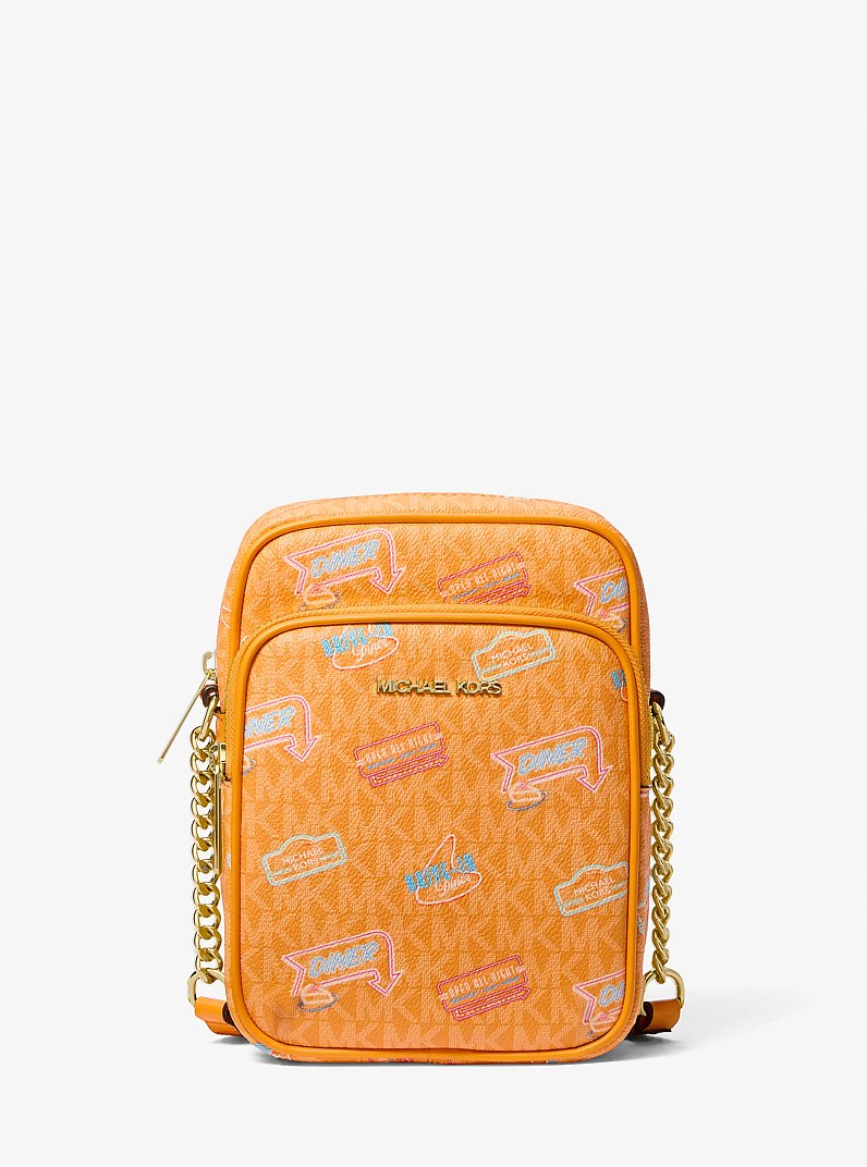 Jet Set Medium Embellished Signature Logo Crossbody Bag in POP
