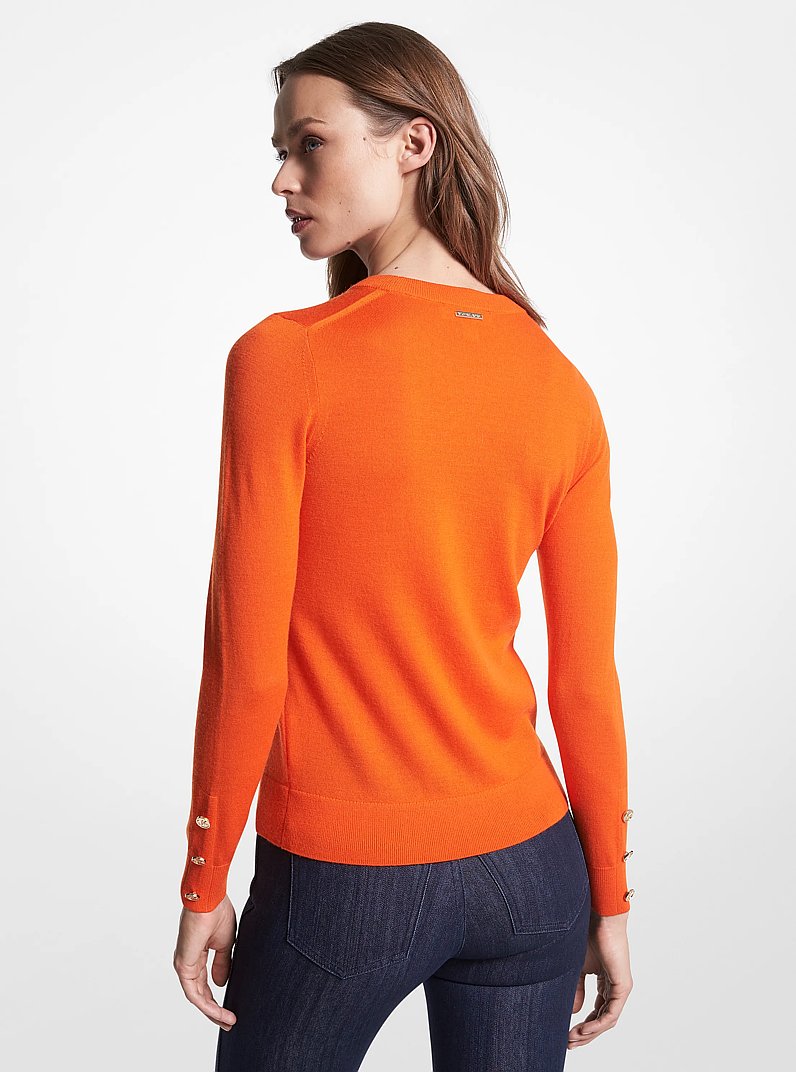 Merino Wool Blend Sweater in OPTIC ORANGE | Michael Kors