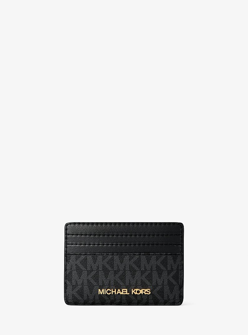 Medium Logo Pouch and Card Case Gift Set in BLACK | Michael Kors