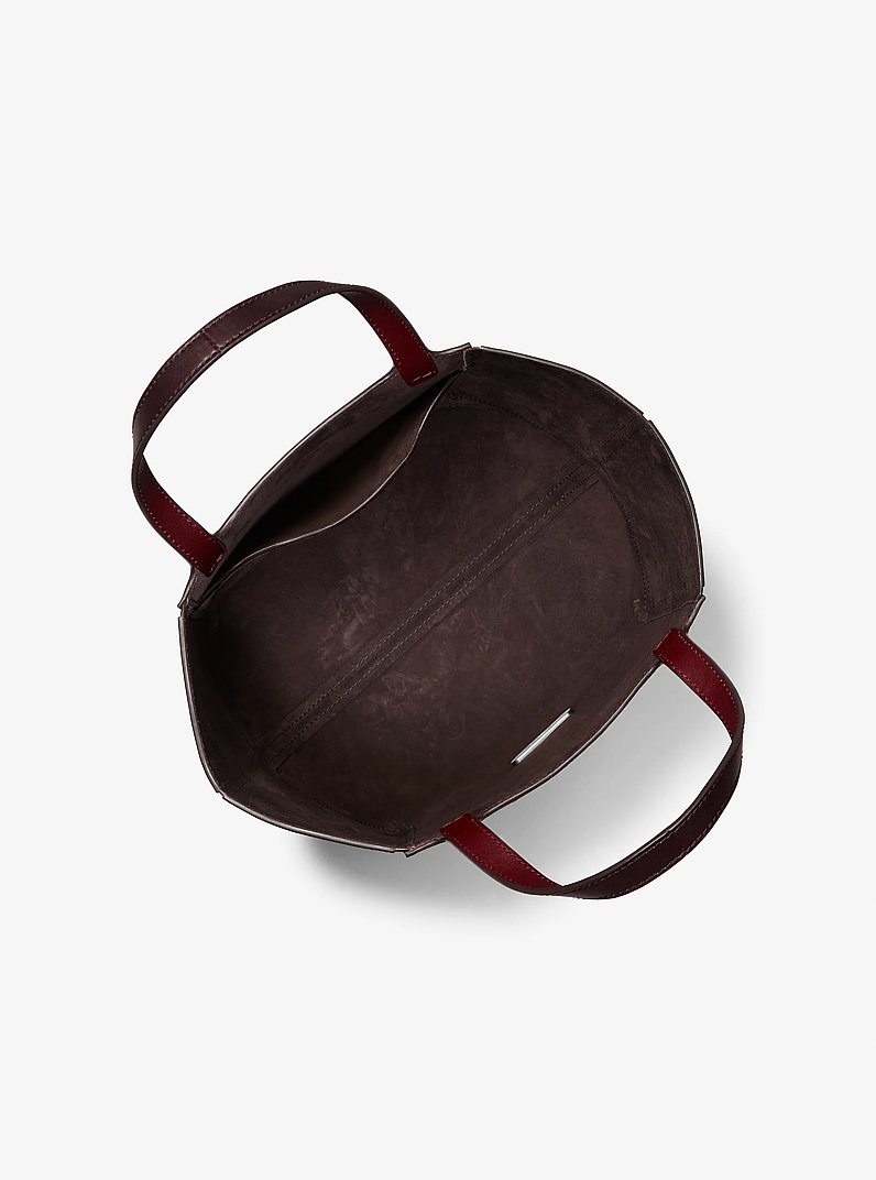 Jordi Medium Burnished Leather Tote Bag in OXBLOOD | Michael Kors