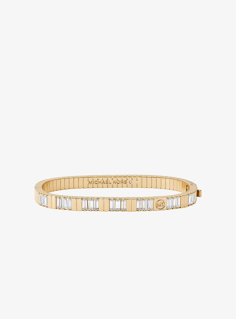 Cubic Zirconia Baguette Bangle in GOLD | Michael Kors