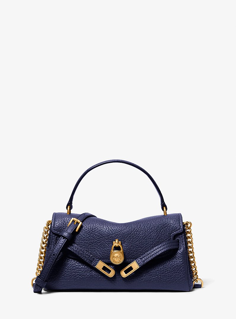 Hamilton Extra-Small Textured Leather Soft Crossbody Bag in PRUSSIN BLUE | Michael Kors