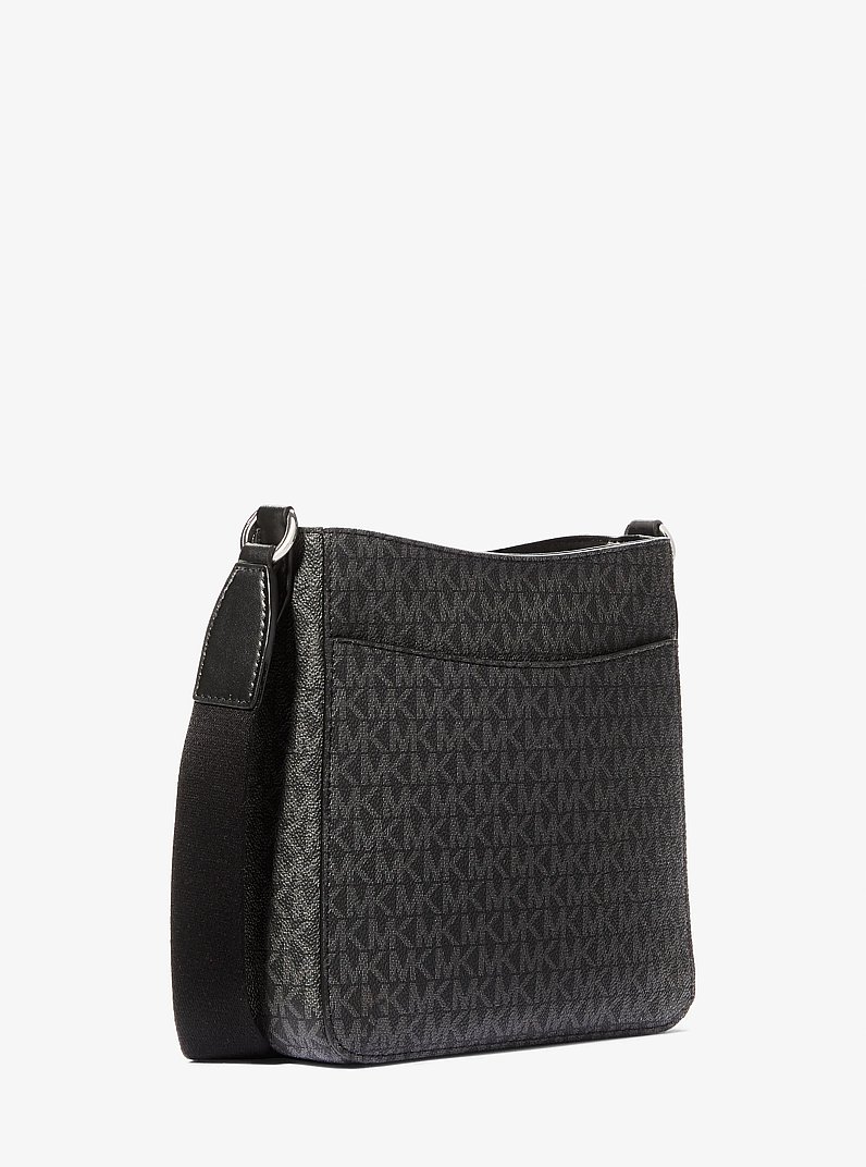 Jet Set Travel Small Signature Logo Messenger Bag in BLACK | Michael Kors