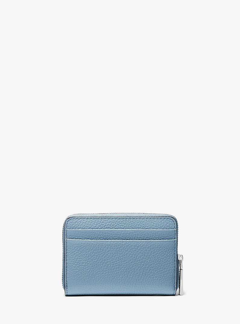 Tarjetero Jet Set peque&ntilde;o de piel granulada con cremallera circundante in CHAMBRAY | Michael Kors