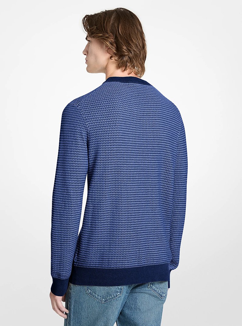 Textured Cotton Sweater in MIDNIGHT | Michael Kors