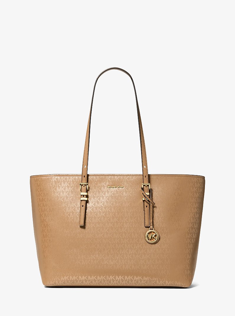 Grand cabas Quinn m&eacute;tallis&eacute; &agrave; logo Signature in BOGUE | Michael Kors