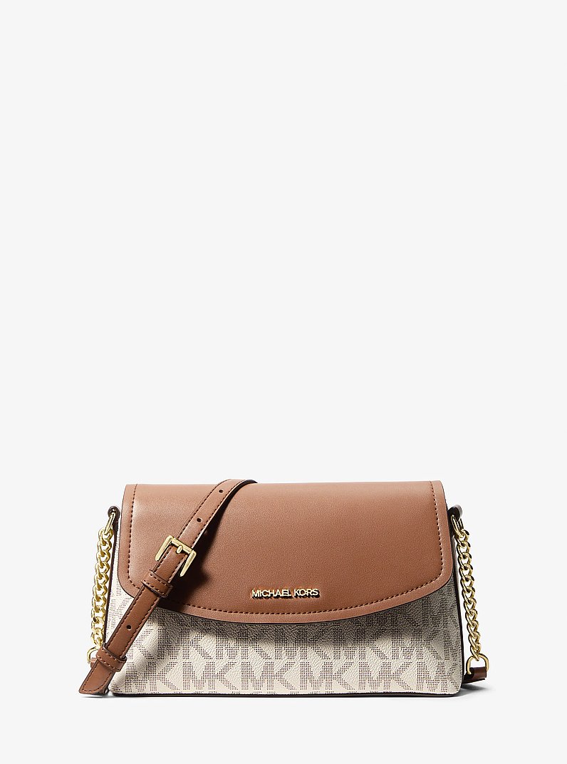 Ida Large Signature Logo Backpack in VANILLA/LUGGAGE | Michael Kors