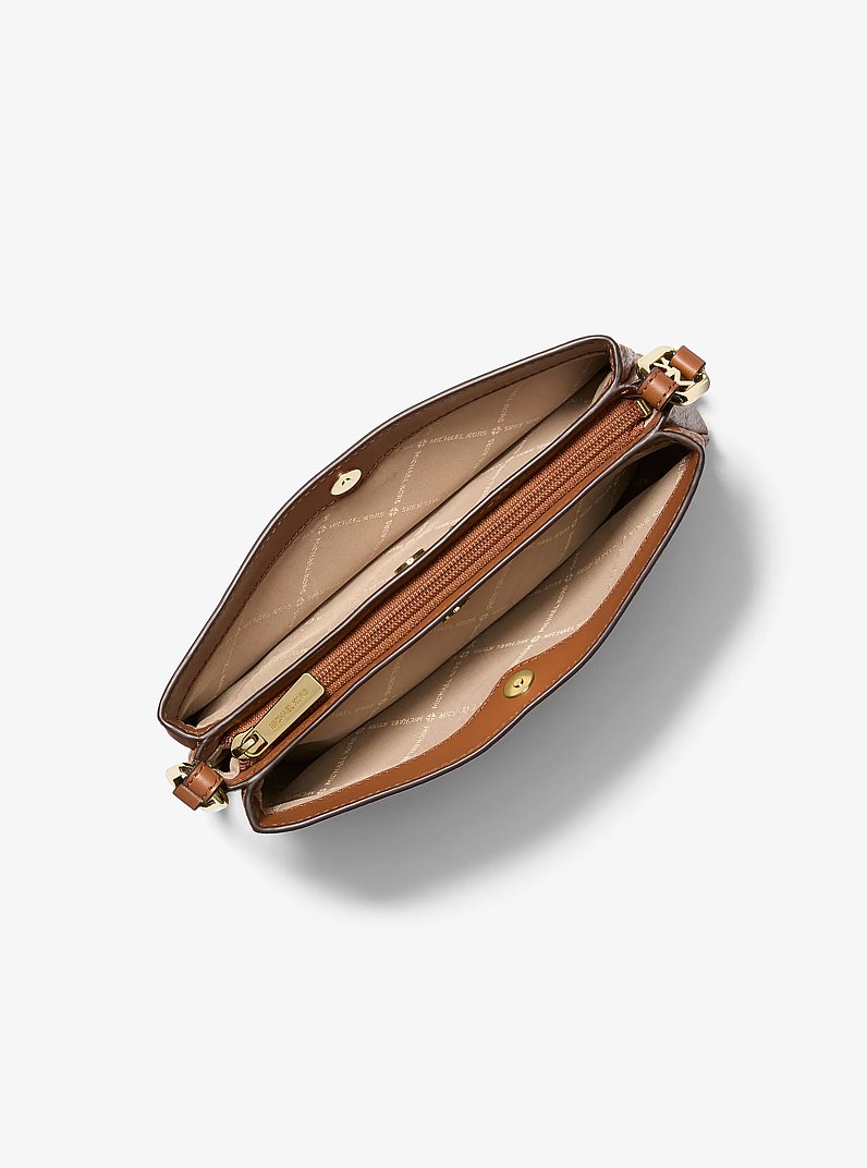 Trisha Medium Pebbled Leather Crossbody Bag in LUGGAGE | Michael Kors