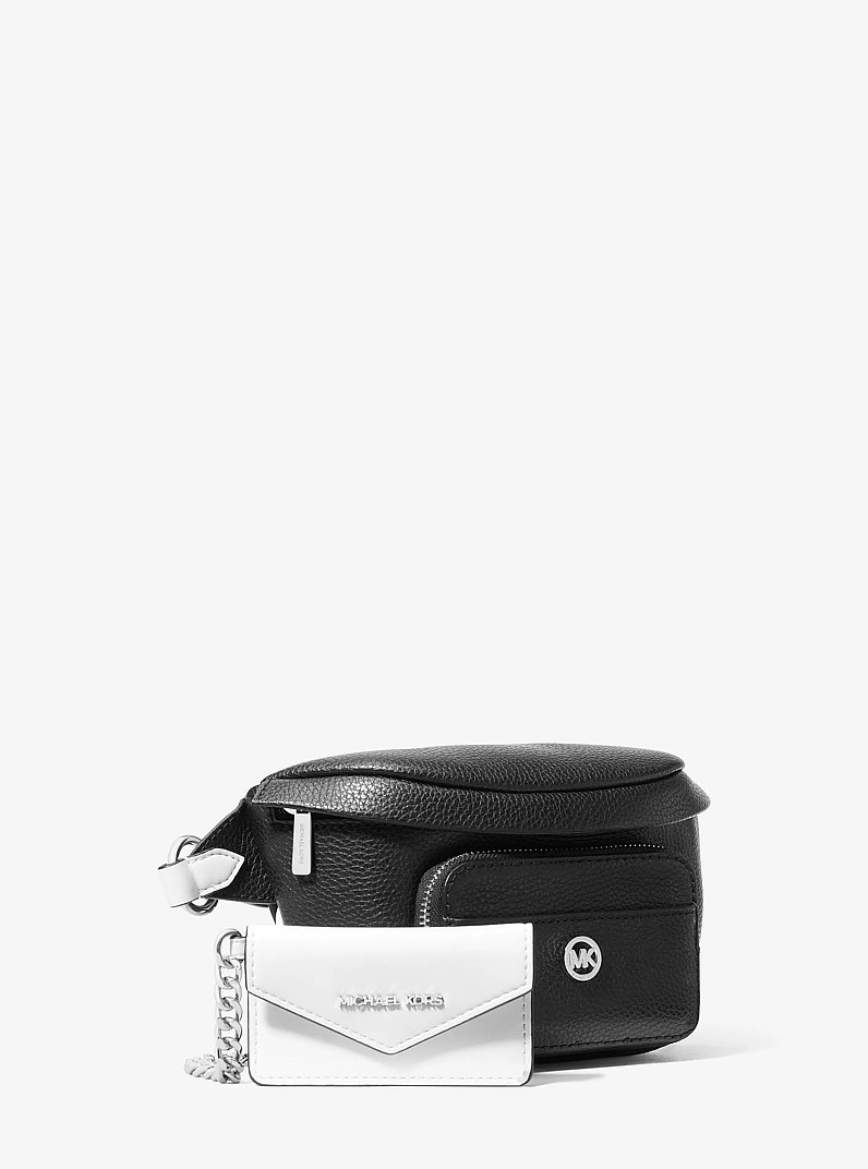 Maisie Large Pebbled Leather 2-in-1 Sling Pack in BLACK COMBO | Michael Kors