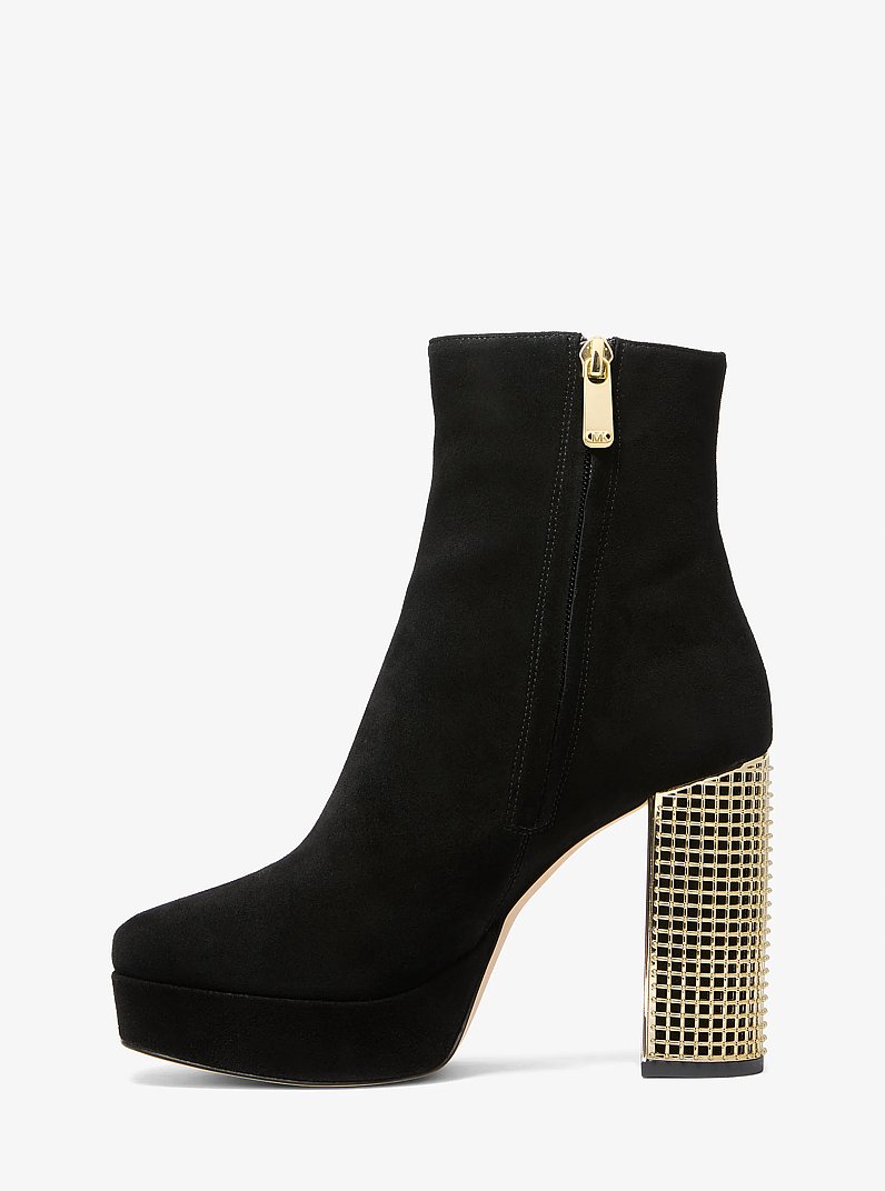Botine cu platformă Maxine din piele &icirc;ntoarsă