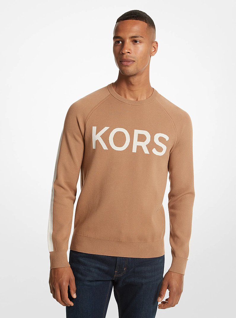 KORS Stretch Viscose Sweater in DARK CAMEL | Michael Kors