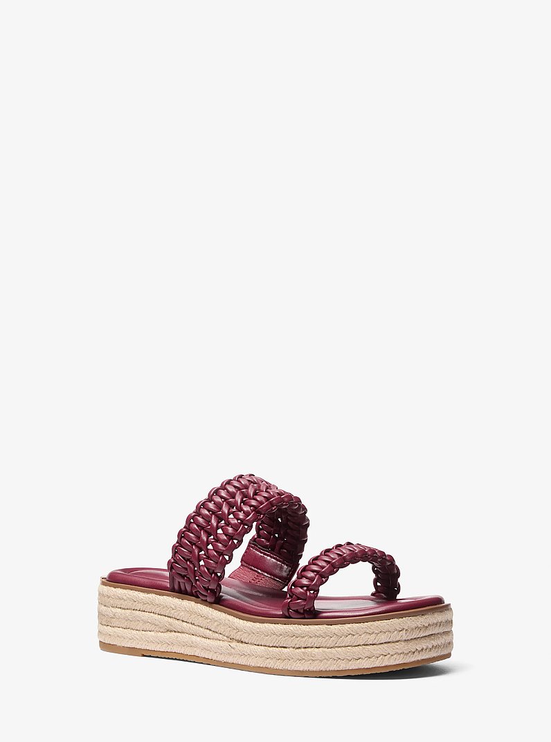 Audrina Braided Slide Sandal in MULBERRY | Michael Kors