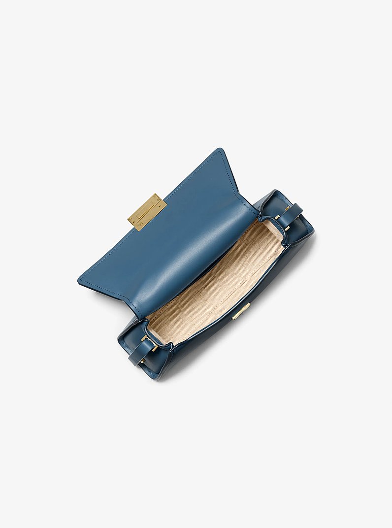 Ludlow Medium Leather Shoulder Bag in DK CHAMBRAY | Michael Kors