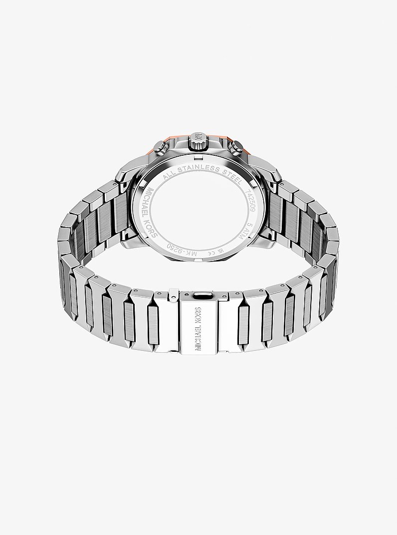 Oversized Prescott Two-Tone Watch in SILVER | Michael Kors
