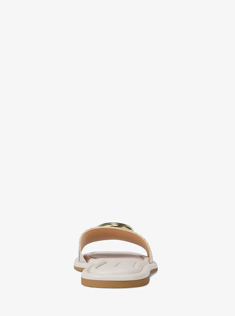 Milan Signature Logo Slide Sandal in VANILLA | Michael Kors
