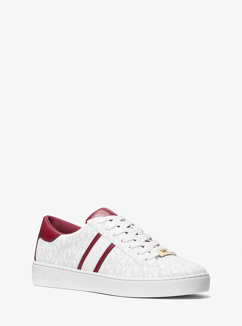 Sneaker Keaton mit Signature-Logomuster und Streifen in DUNKELROT | Michael Kors